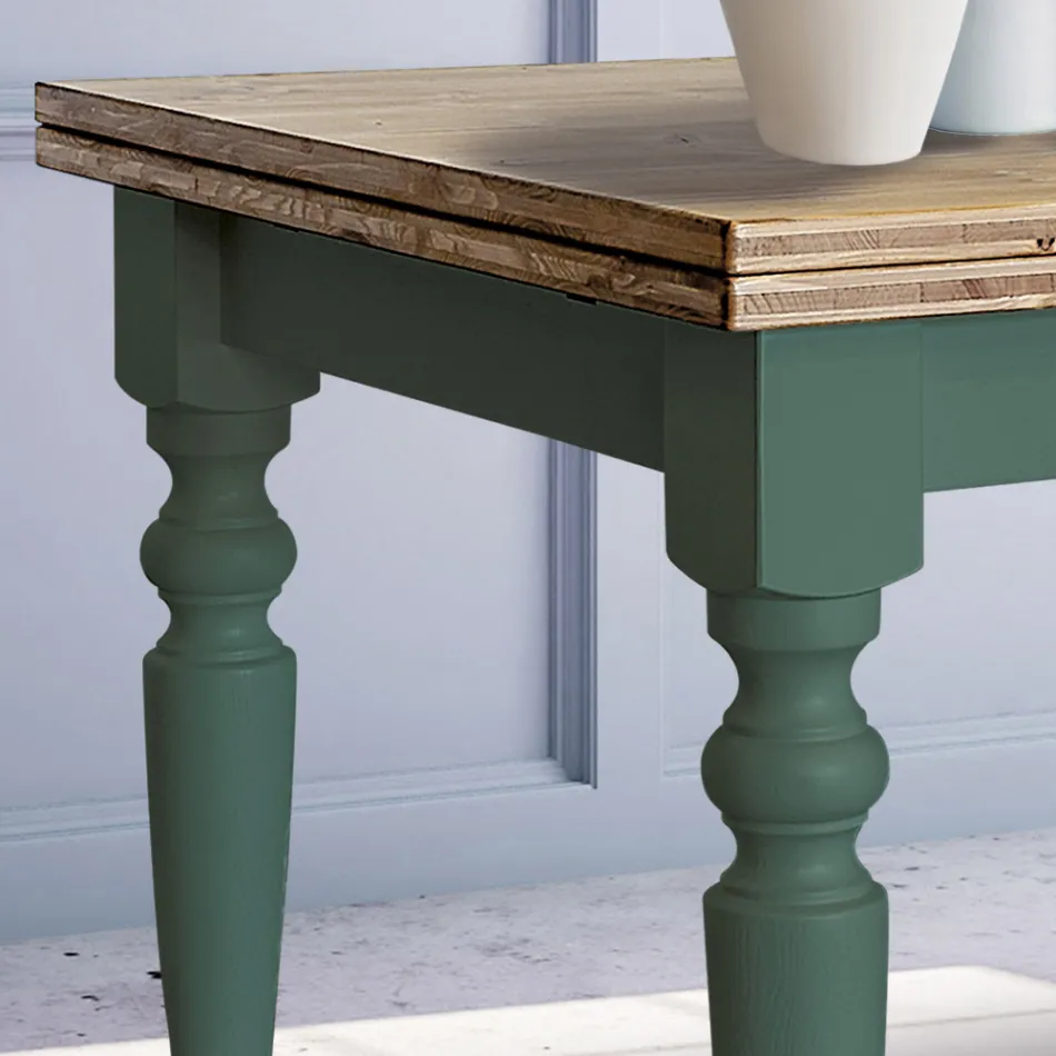 Mesa de estar extensível em abeto nórdico fabricado na Itália - Benidorm Viadurini