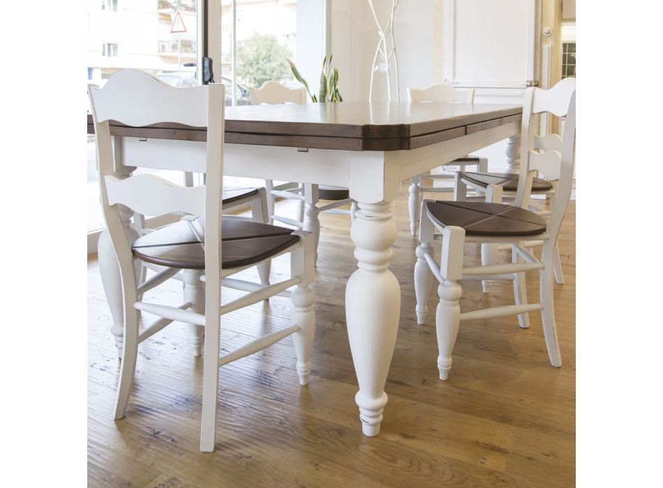 Mesa de estar extensível em carvalho com cantos moldados Made in Italy - Rafael Viadurini