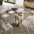 Mesa Living de Cristal com Base em Madeira e Metal Made in Italy - Dementador