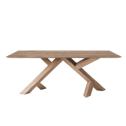 Mesa de estar em nogueira com nó sólida real feita na Itália - Boromir Viadurini