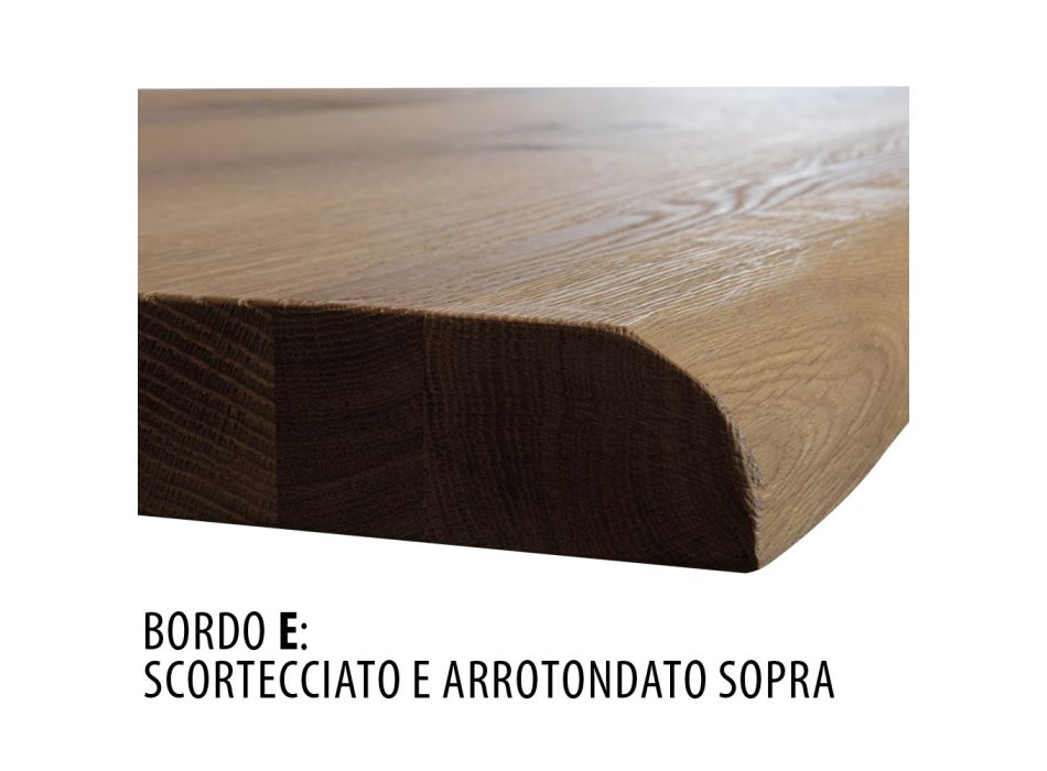 Mesa de estar em carvalho maciço com base de metal no topo Made in Italy - Cedric Viadurini