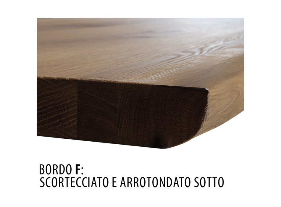 Mesa de estar em carvalho maciço com base de metal no topo Made in Italy - Cedric Viadurini