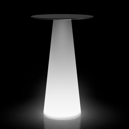 Mesa externa alta luminosa com LED em Hpl e polietileno fabricada na Itália - Forlina Viadurini