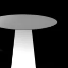 Mesa de luz externa com base de luz LED e tampo redondo fabricada na Itália - Forlina Viadurini