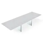 Mesa extensível moderna até 300 cm em laminado e vidro fabricado na Itália - Tear Viadurini
