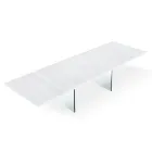 Mesa extensível moderna até 300 cm em laminado e vidro fabricado na Itália - Tear Viadurini