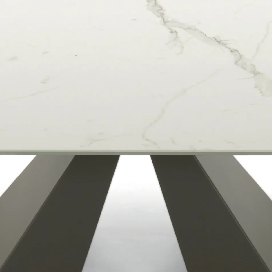 Mesa extensível moderna até 278 cm em cerâmica Made in Italy - Dálmata Viadurini