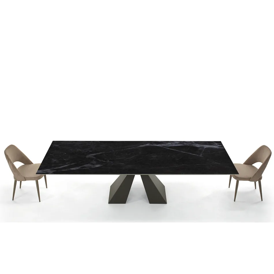 Mesa extensível moderna até 278 cm em cerâmica Made in Italy - Dálmata Viadurini