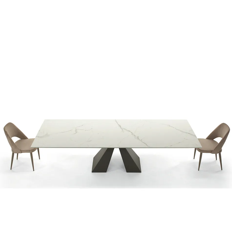 Mesa extensível moderna até 278 cm em cerâmica Made in Italy - Dálmata Viadurini