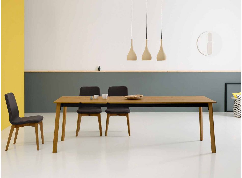 Mesa extensível moderna, fabricada na Itália para sala de jantar - Sellia Viadurini