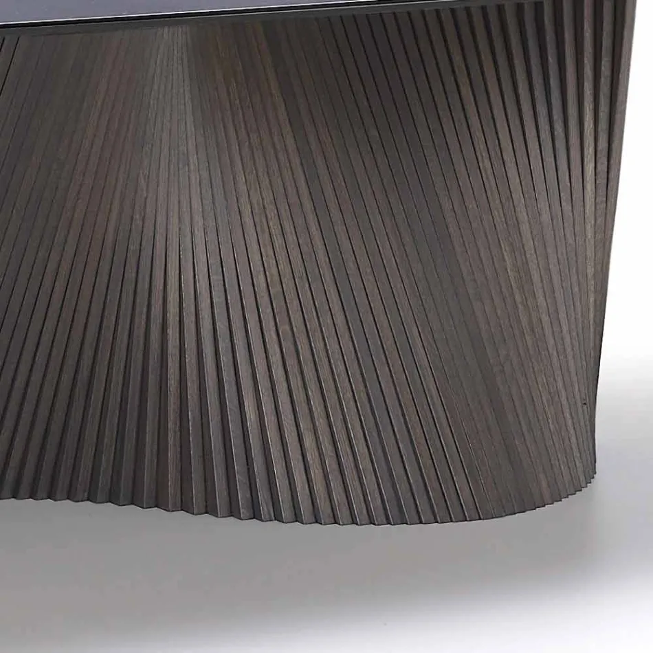 Mesa moderna com tampo de grés de mármore feito na Itália, Adrano Viadurini