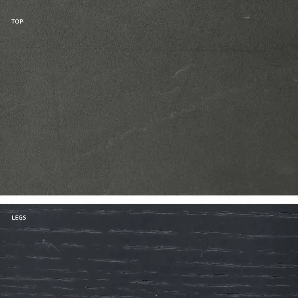 Mesa moderna com tampo de grés de mármore feito na Itália, Adrano Viadurini