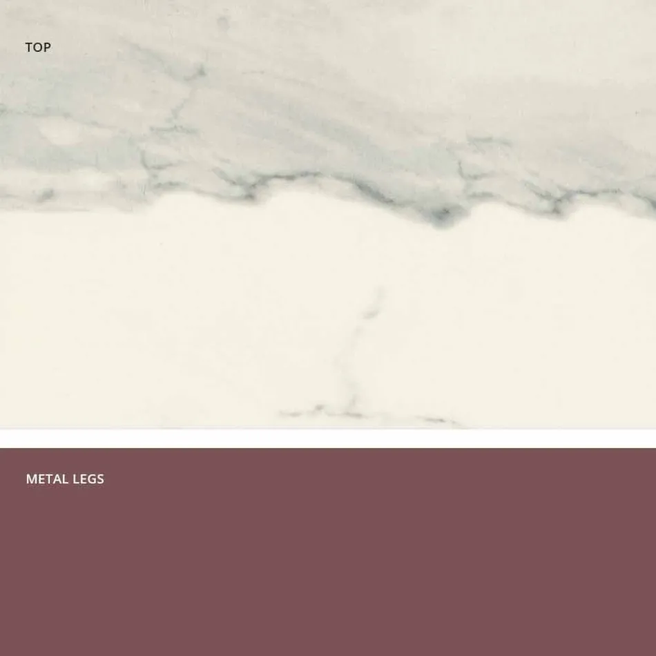 Modern vidro-cerâmica e mesa de metal feita na Itália, Dionigi Viadurini