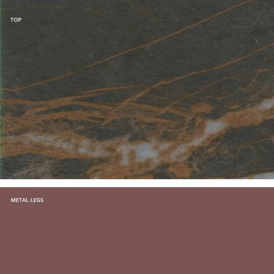 Modern vidro-cerâmica e mesa de metal feita na Itália, Dionigi Viadurini