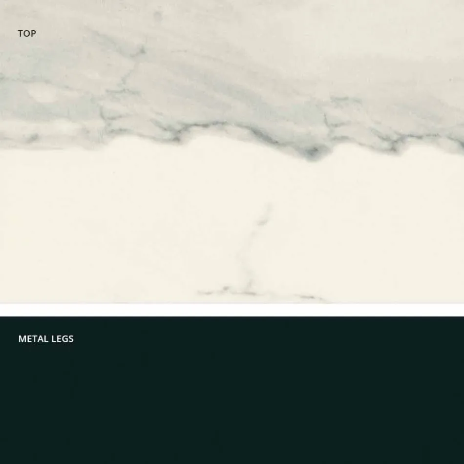 Modern vidro-cerâmica e mesa de metal feita na Itália, Dionigi Viadurini