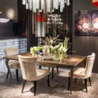 Mesa neo-clássica com estrutura em madeira maciça e tampo em mármore Adam Viadurini