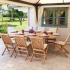 Mesa externa oval extensível até 240 cm em teca - Ivy Viadurini