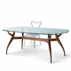 Mesa de jantar oval de madeira de design moderno, L197xP109 cm, Fraco Viadurini