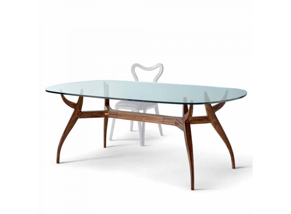 Mesa de jantar oval de madeira de design moderno, L197xP109 cm, Fraco Viadurini