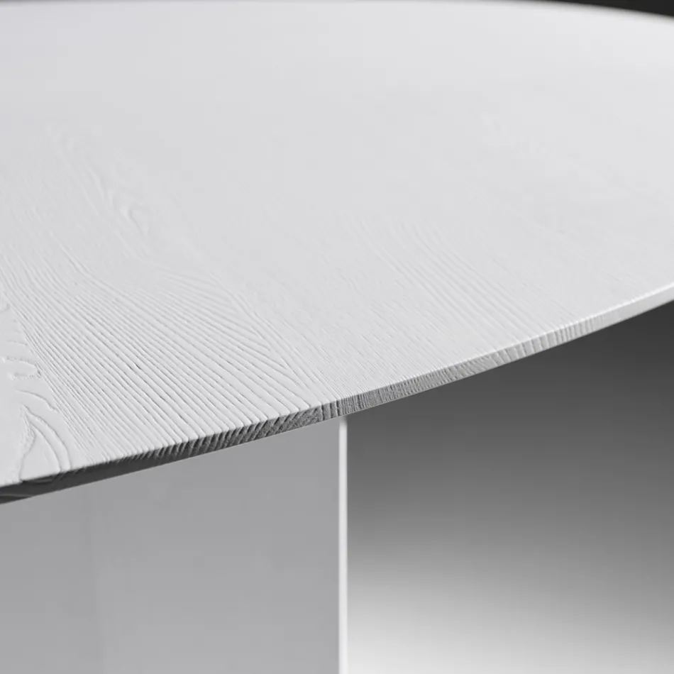 Mesa de jantar oval em madeira compensada folheada a freixo - Capricórnio Viadurini