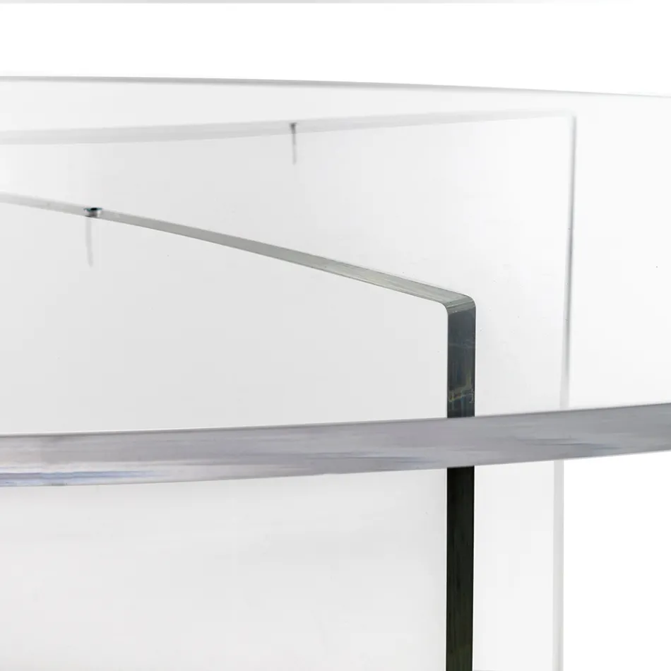 Mesa oval em plexiglass transparente, fabricada na Itália - Gabriela Viadurini