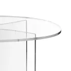 Mesa oval em plexiglass transparente, fabricada na Itália - Gabriela Viadurini