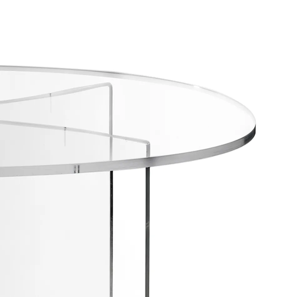 Mesa oval em plexiglass transparente, fabricada na Itália - Gabriela Viadurini