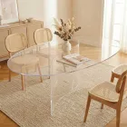 Mesa oval em plexiglass transparente, fabricada na Itália - Gabriela Viadurini