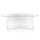 Mesa oval em plexiglass transparente, fabricada na Itália - Gabriela Viadurini