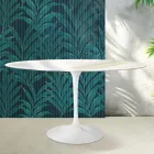 Mesa oval Tulipa Saarinen, 74 cm de altura, em cerâmica Florim Calacatta Gold Gloss - Scarlet Viadurini