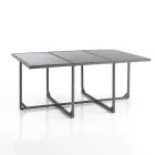 Mesa interior e exterior com 6 cadeiras com encosto reclinável e 4 pufes - Venir Viadurini