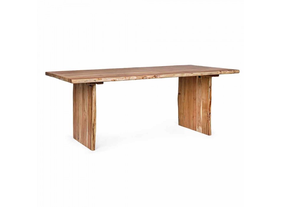 Homemotion Moderna mesa de jantar em madeira de acácia - Pinco Viadurini