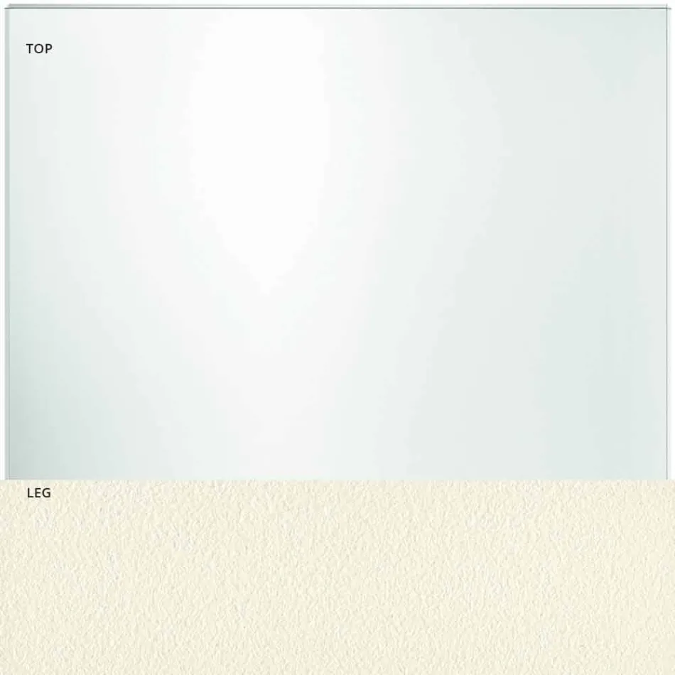 Tampo da mesa em vidro extra claro e pés de metal 3 acabamentos 4 tamanhos - speck Viadurini