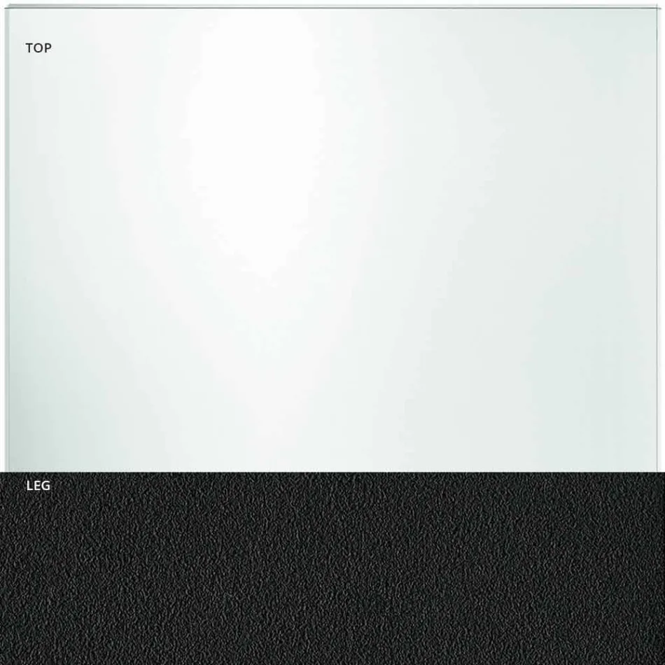 Tampo da mesa em vidro extra claro e pés de metal 3 acabamentos 4 tamanhos - speck Viadurini