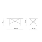 Mesa dobrável externa de aço galvanizado fabricada na Itália - Selvaggia Viadurini