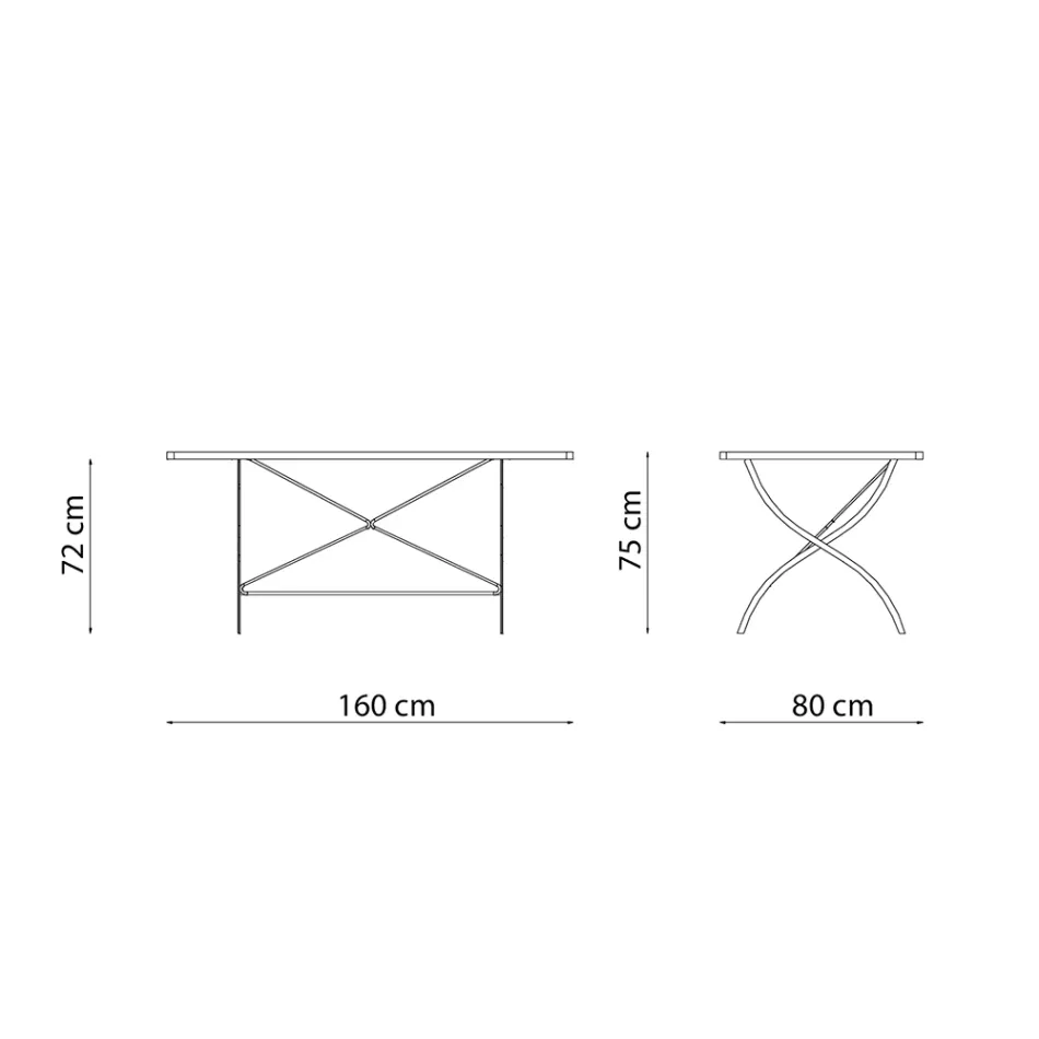 Mesa dobrável externa de aço galvanizado fabricada na Itália - Selvaggia Viadurini