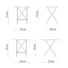 Mesa dobrável de jardim em aço galvanizado fabricado na Itália - Akila Viadurini