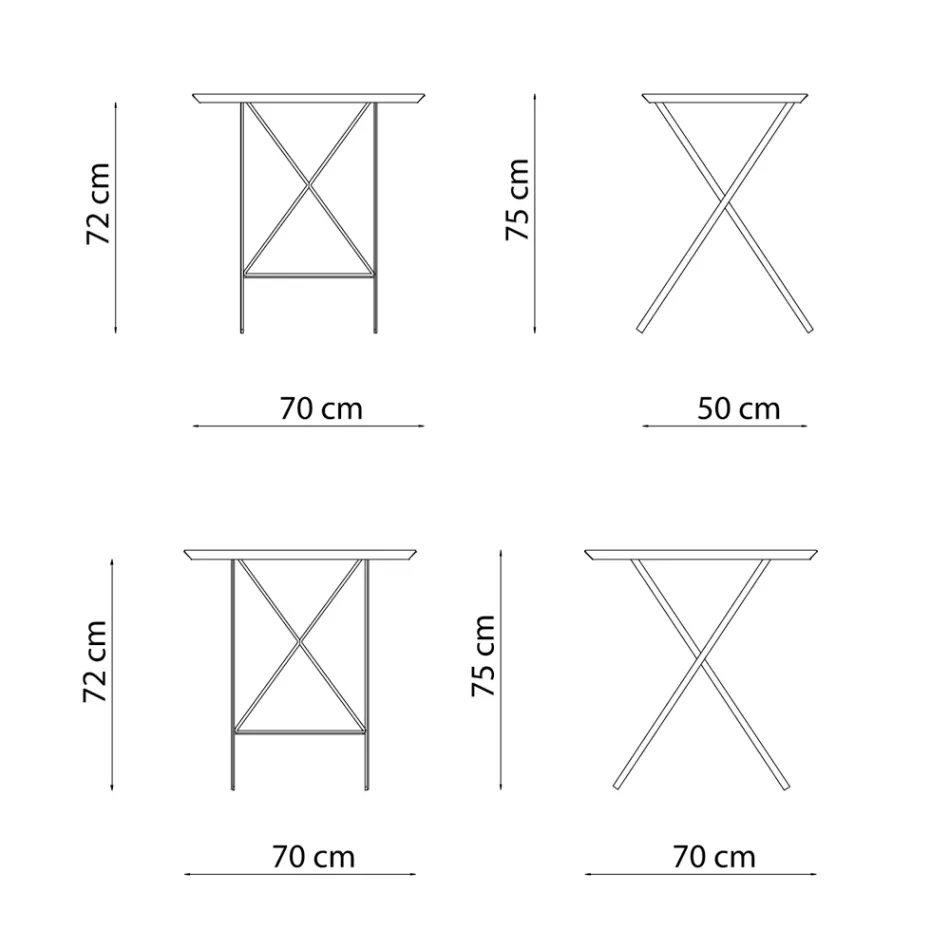 Mesa dobrável de jardim em aço galvanizado fabricado na Itália - Akila Viadurini