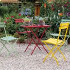 Mesa dobrável de jardim em aço galvanizado fabricado na Itália - Akila Viadurini