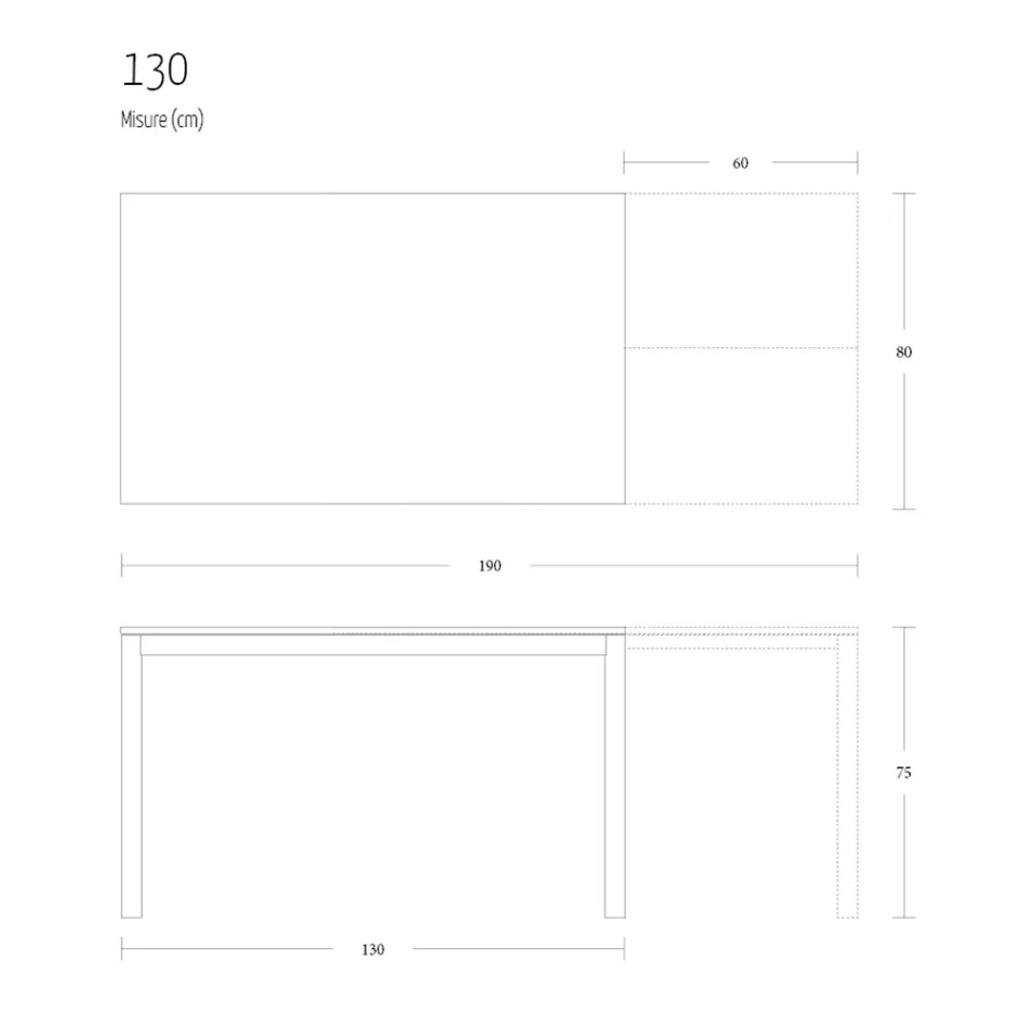 Mesa de Jantar Extensível 190 cm Metal e Madeira Made in Italy - Euclidiana Viadurini