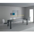 Mesa de jantar extensível a 2,8 m de metal e tampo de cerâmica mate - Rashid Viadurini