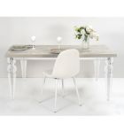 Mesa de jantar extensível até 255 cm em Plexiglass e Madeira Made in Italy - Francoise Viadurini