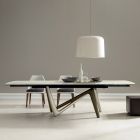 Mesa de jantar extensível até 294 cm de cerâmica polida e poliuretano - Stalto Viadurini