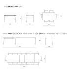 Mesa de Jantar Extensível até 380 cm em Vidro e Metal 16 Lugares - Fiorentino Viadurini