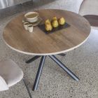Mesa de jantar extensível até 165 cm em aço e madeira melamina - Veneto Viadurini