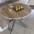 Mesa de jantar extensível até 165 cm em aço e madeira melamina - Veneto