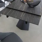 Mesa de jantar extensível até 270 cm com tampo de vidro cerâmico - Trasimeno Viadurini