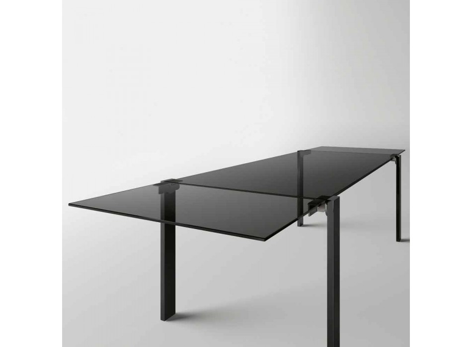 Mesa de jantar extensível até 280 cm com tampo de vidro Made in Italy - Melo Viadurini