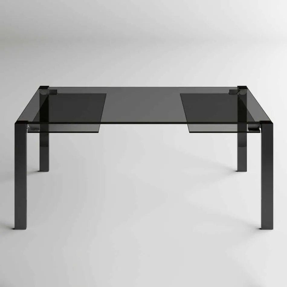 Mesa de jantar extensível até 280 cm com tampo de vidro Made in Italy - Melo Viadurini