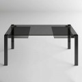 Mesa de jantar extensível até 280 cm com tampo de vidro Made in Italy - Melo